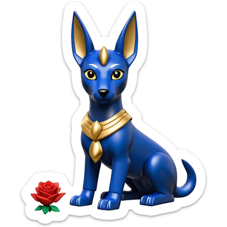  Short-eared Lego Black lapis rosegold beautiful female anubis puppy floor statue posed  sticker
