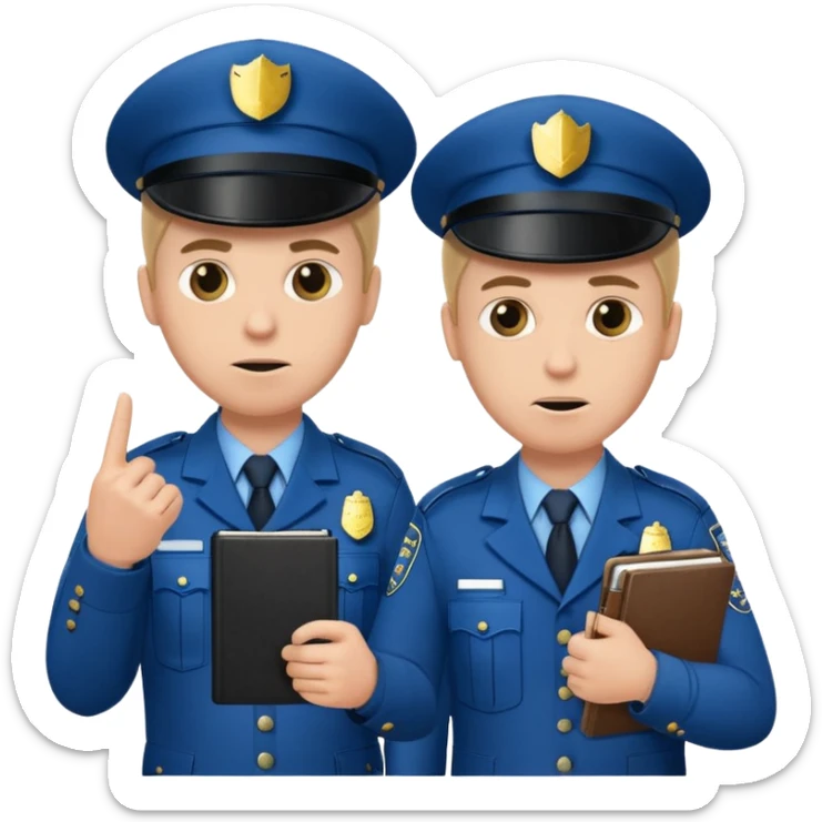 show two british policemen, with one who looks like Nicolas Angel from Hot Fuzz holding a notebook, pointing at the other and saying "what he said" sticker