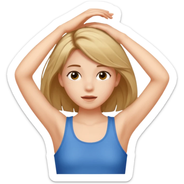 girl with armpit length hair and has peekaboo hair color model  sticker