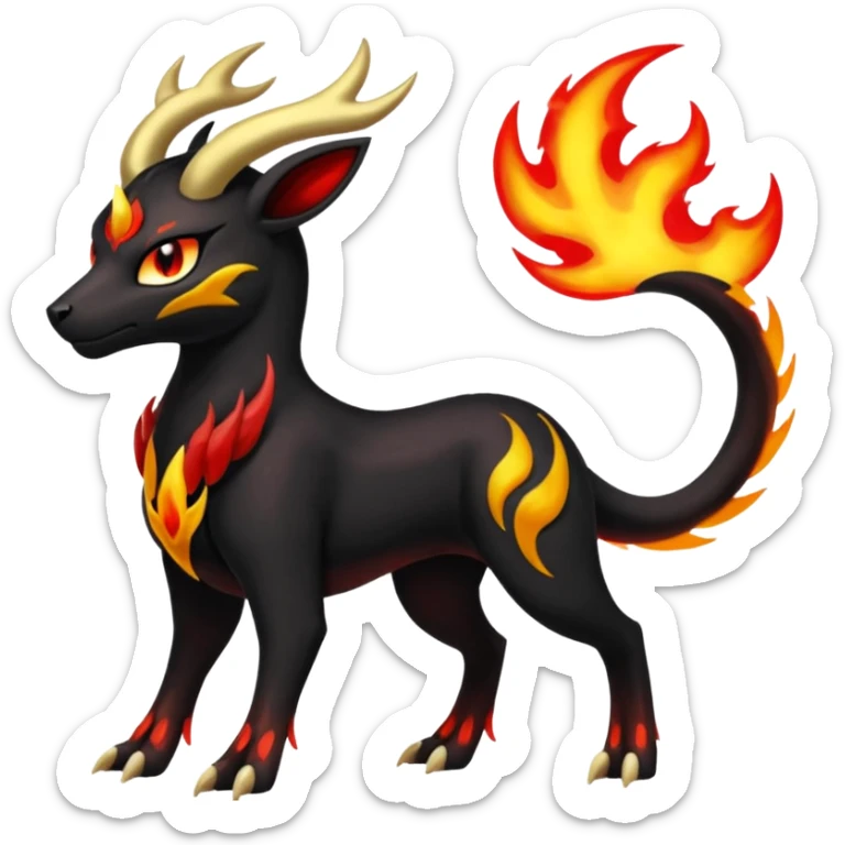 Darkrai-Giratina-Houndoom-Meloetta-Fakémon-creature-hybrid-fusion, full body sticker