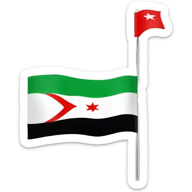 Syrian flag but 3 red stars and green top color  sticker