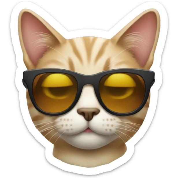 Cat with sunglasses sticker