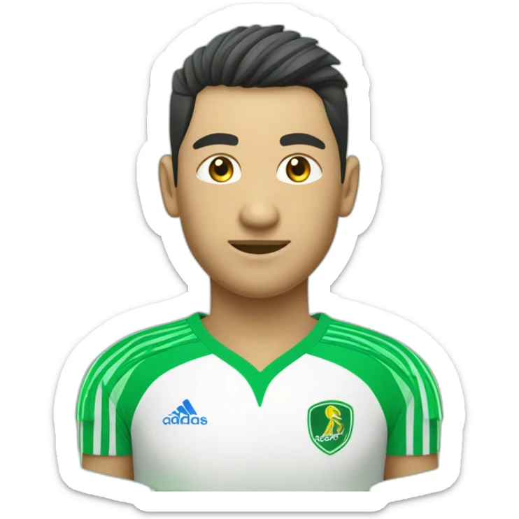 nen que juga a handbol pilota petita a la ma i samarreta a franges verticals blanque i verdes sticker