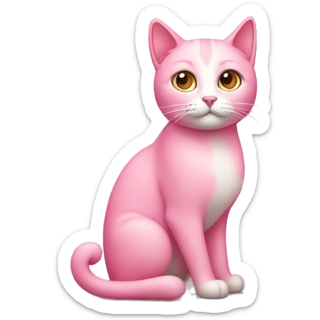 pink cat sticker
