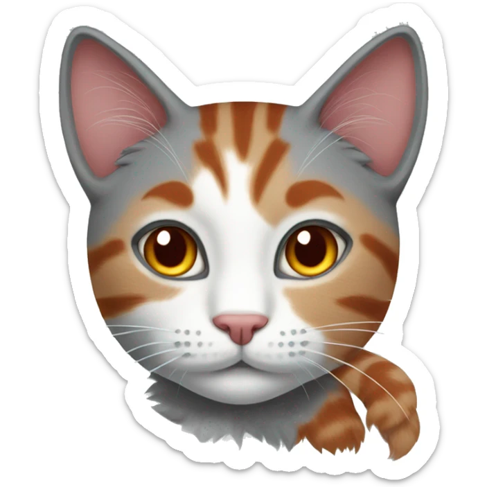 Red and grey cats sticker