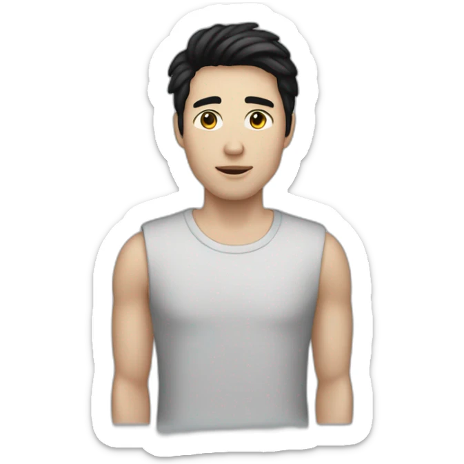 25yo white male with black hair but no face (no eyes, no nose, no mouth, no eyebrows) sticker