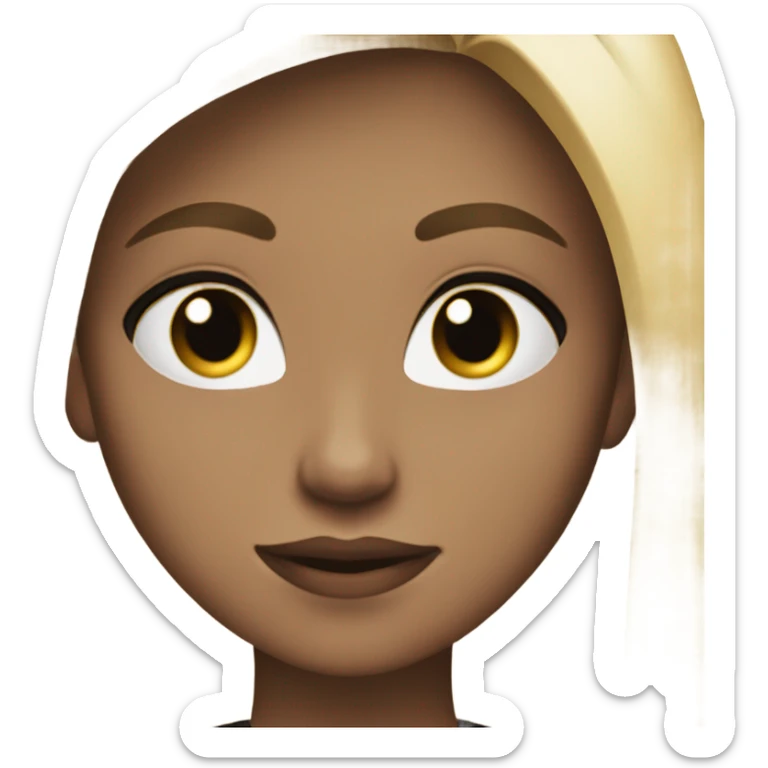 Blonde girl with straight hair hazel eyes and a black tube too sticker