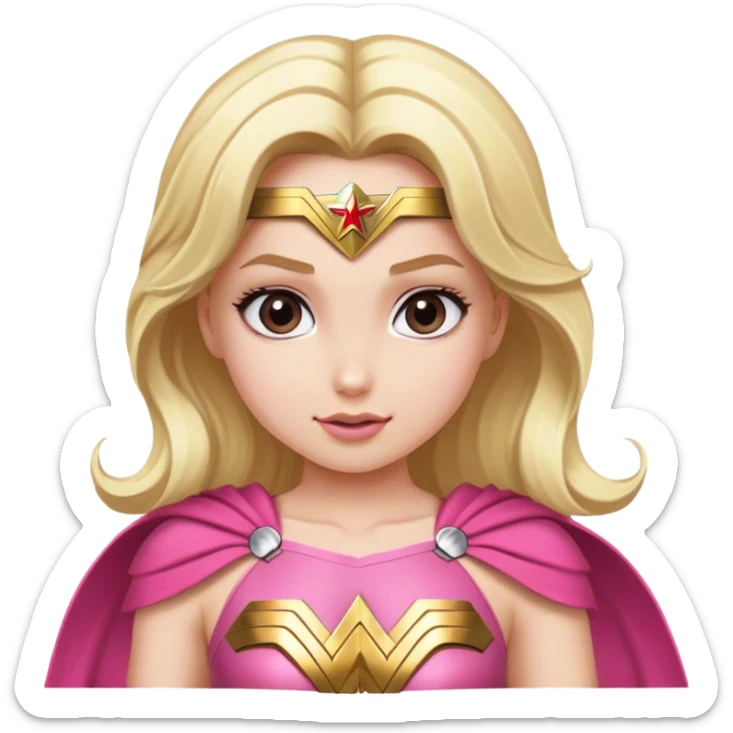 Blond girl pink Wonder Woman sticker