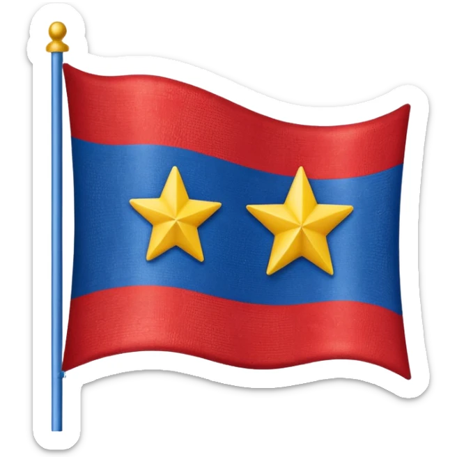 Make an emoji of a flag that is red blue red it’s a  yellow star in the middle no stick  sticker
