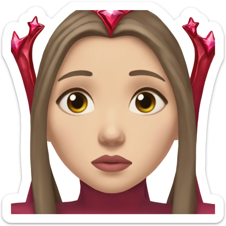 elizabeth olsen scarlet witch wimple crown tiara sad woman teardrop sticker