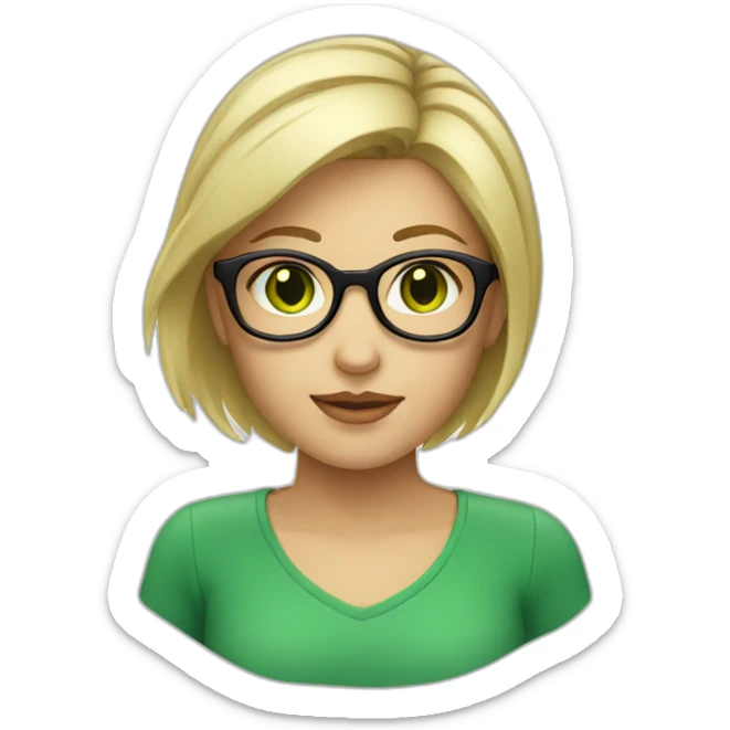 blond-girl-with-glasses-and-green-eyes-and-short-hair sticker