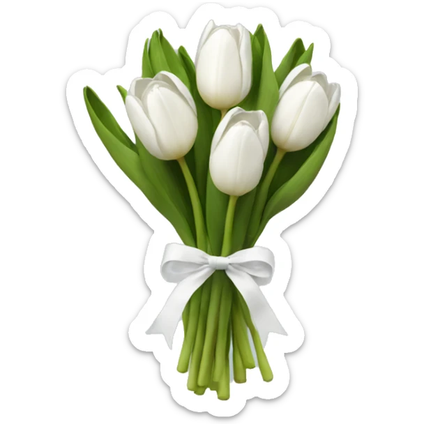 white tulip bouquet  sticker