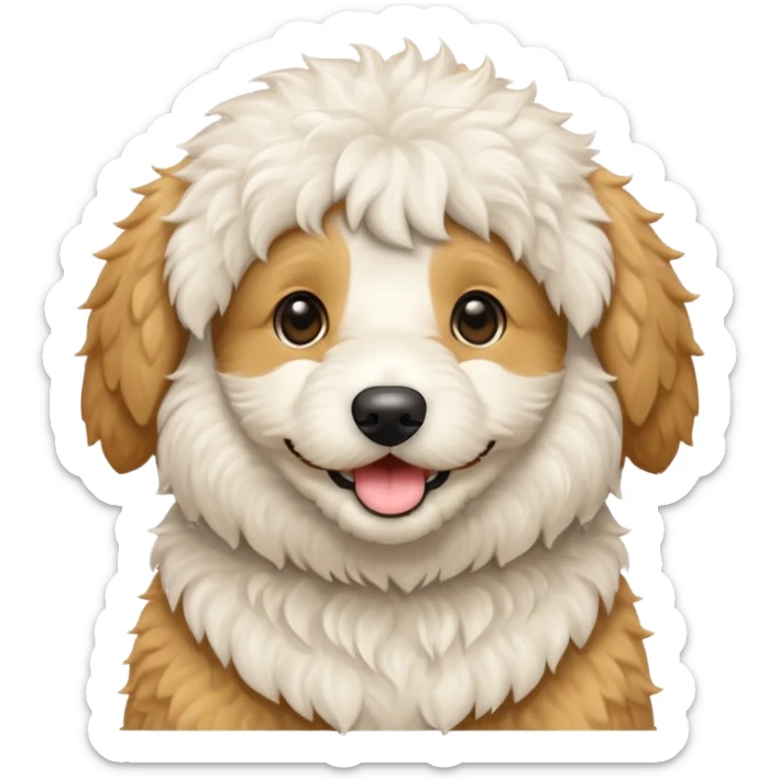 Can you make me an emoji of an all white mini golden-doodle  sticker