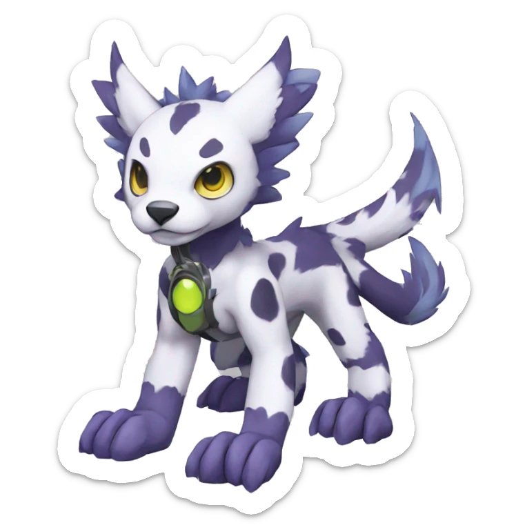 cute cool edgy Digimon-Fakemon-animal with cool markings full body sticker