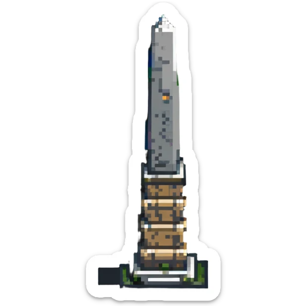 The Obelisk of Buenos Aires, a tall white stone monument with a pointed top, standing alone, iconic landmark of Argentina sticker