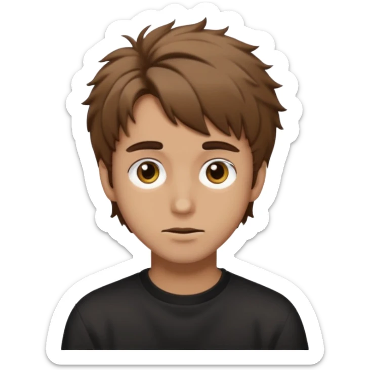 man have hair shaggy brown and brawes long .straykids emoji sticker
