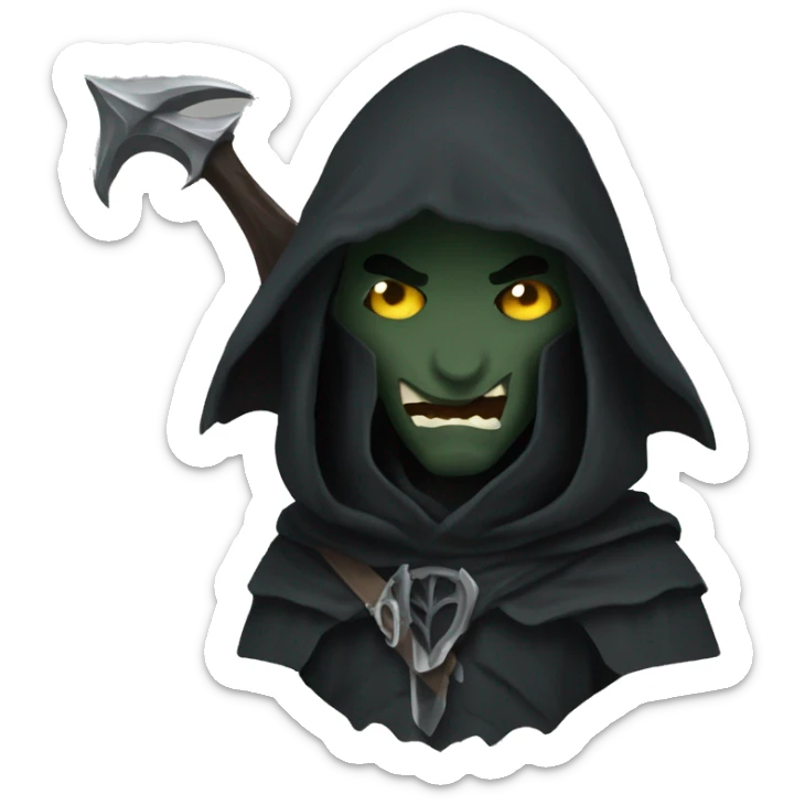 Nazgûl from lord of the rings trilogy, headshot, in the style of apple emojis sticker