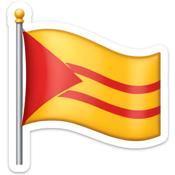  emoji of flag which includes 50% yellow strip top nd bottom 50%red flag like ukraine flag sticker