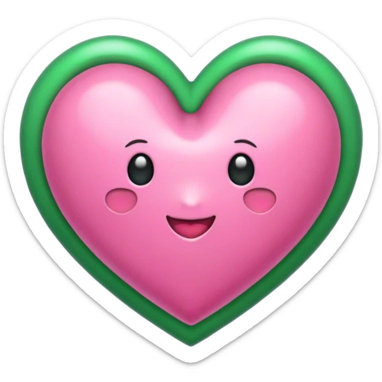 puedes hacer un corazón rosa con un lazo verde?, que sea parecido a este “💝” pero con el lazo verde  sticker