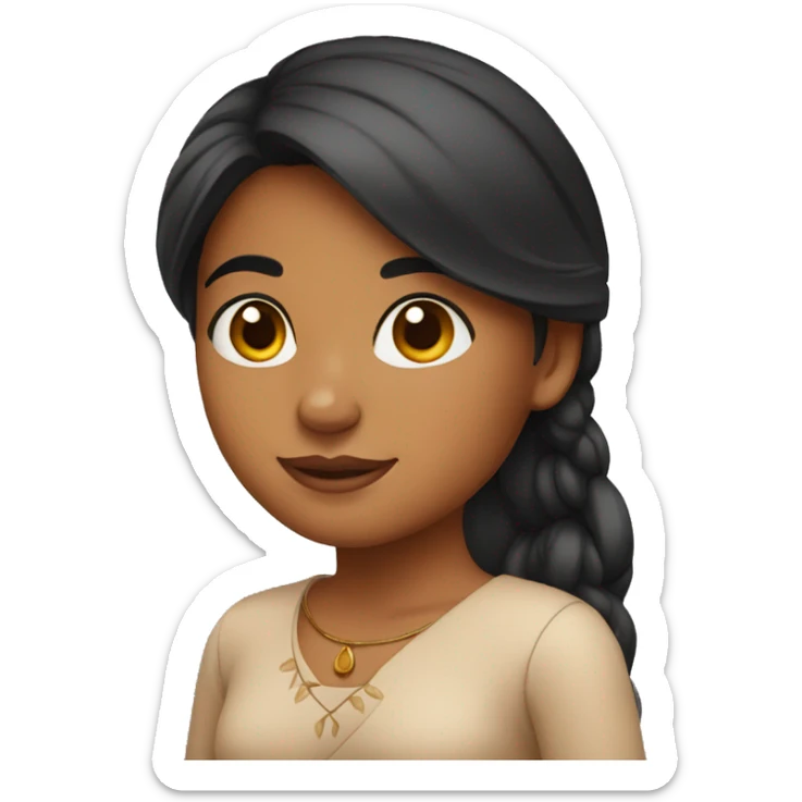 indian girl with tan skin sticker
