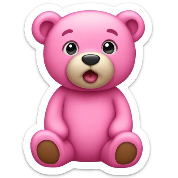 pink teddy bear sticker