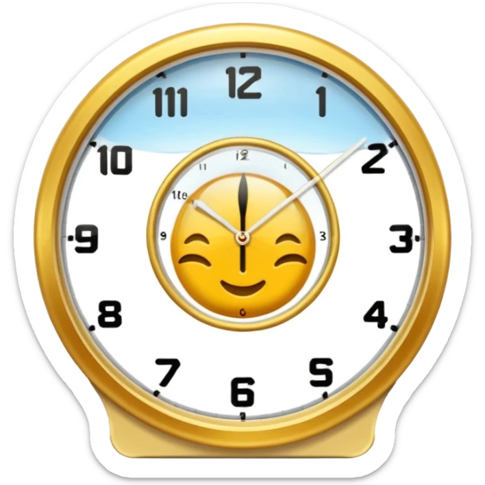 un emoji de un reloj de arena transparente con un circulo en su entorno sticker