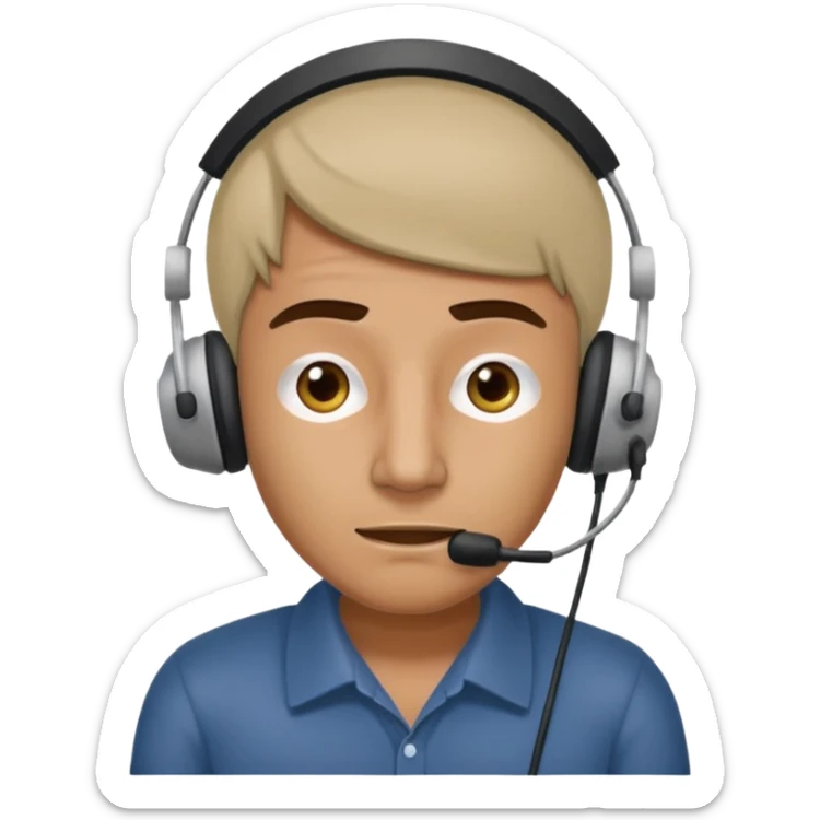 mean looking phone scammer in sketchy call center from pakistan working our of filthy bedroom sticker