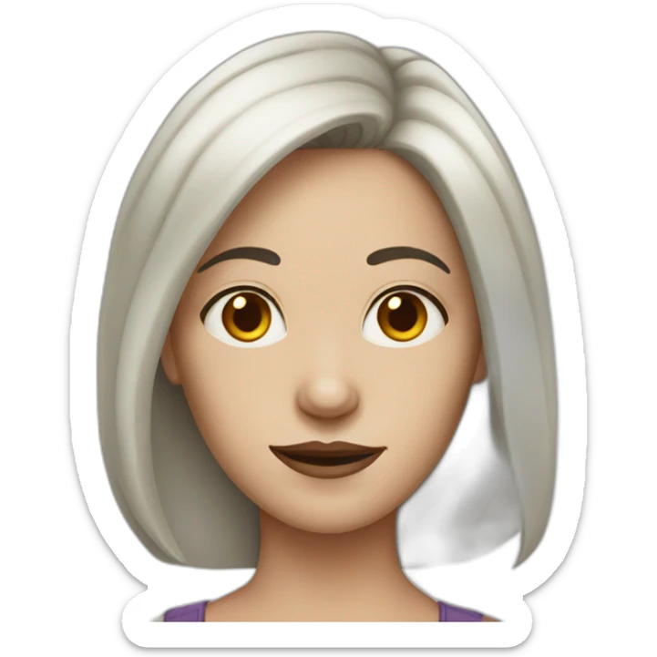 dark hair white skin woman with crooked nose sticker