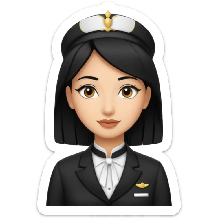 Lady hotel butler with green uniform black hair and just a lite bit brown skin and Arabic face with our hat please remove the green hat sticker