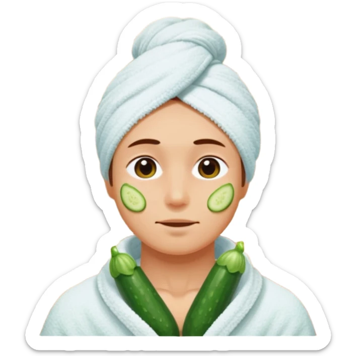 okurka na očích s týpkem a ručníkem co má okolo krku jak kdyby vyšel ze sauny  sticker