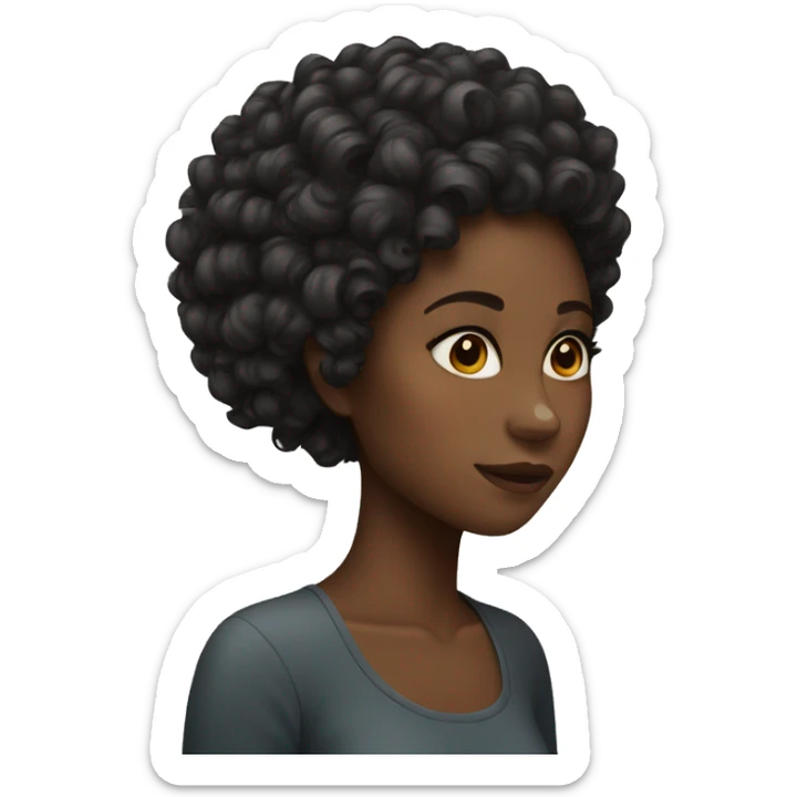 Black girl with curly hair sticker