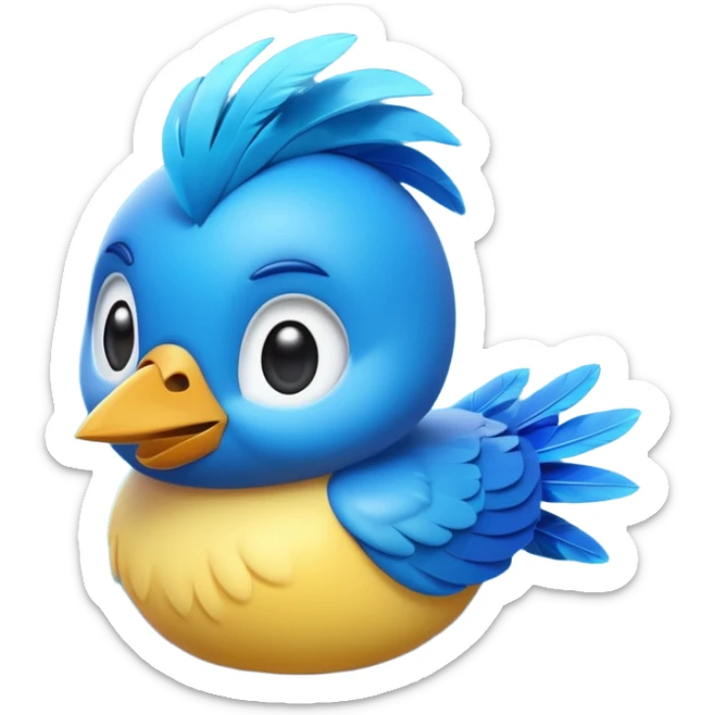 
3D emoji of a small bird, in Apple Memoji style. Soft studio lighting, glossy finish, black background, minimalistic and centered composition.
 sticker