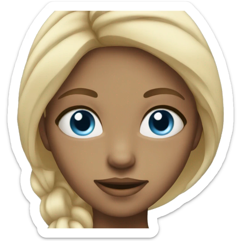 Blue-eyed girl with blond hair wellness  sticker