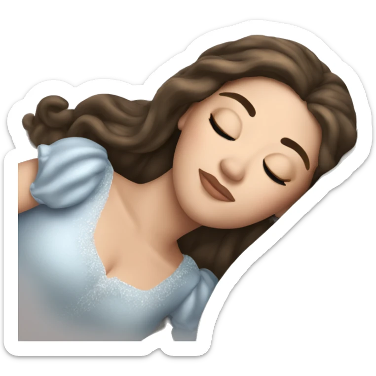 sleeping beauty brunette white girl sticker