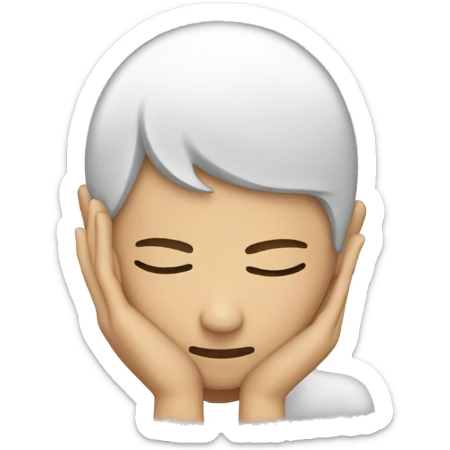 head in hands sticker