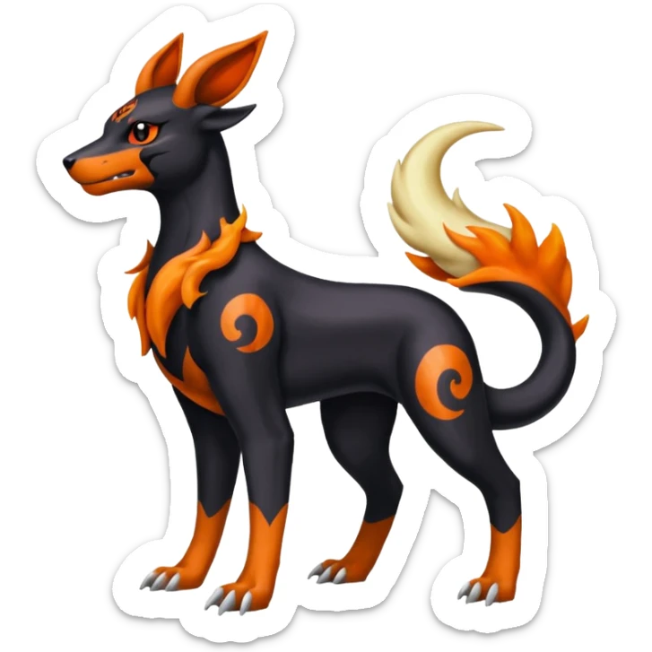 
Canine-Houndoom-Amaura-Salandit-Noibat-Flareon-Fakémon-fusion (full body) sticker