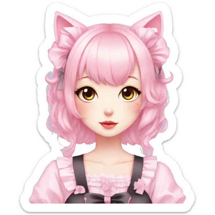 Pastel Edgy Kawaii Cute Beautiful Elegant Pretty Anime Punk Lolita Catgirl sticker