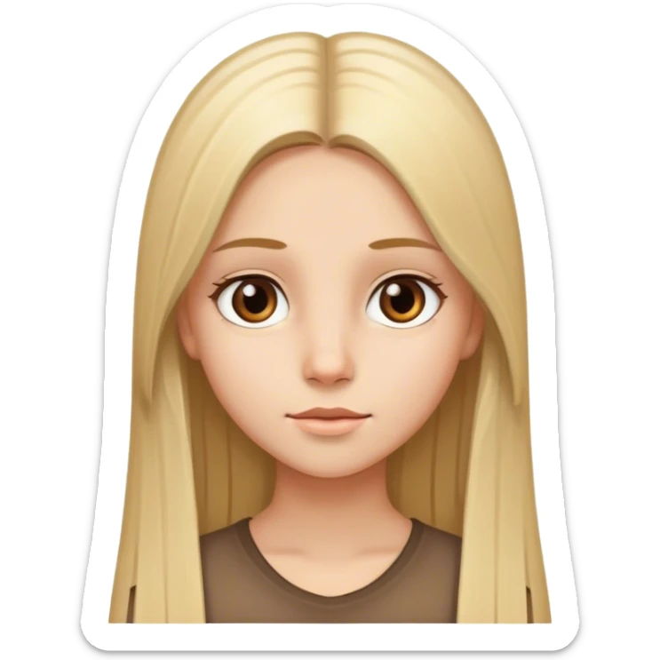 A young girl with long straight hair, blond and brown eyes sticker