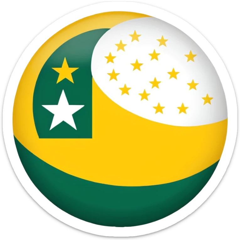 Flag of the actual Azad Kashmir with yellow stripes,green background and white moon and star sticker