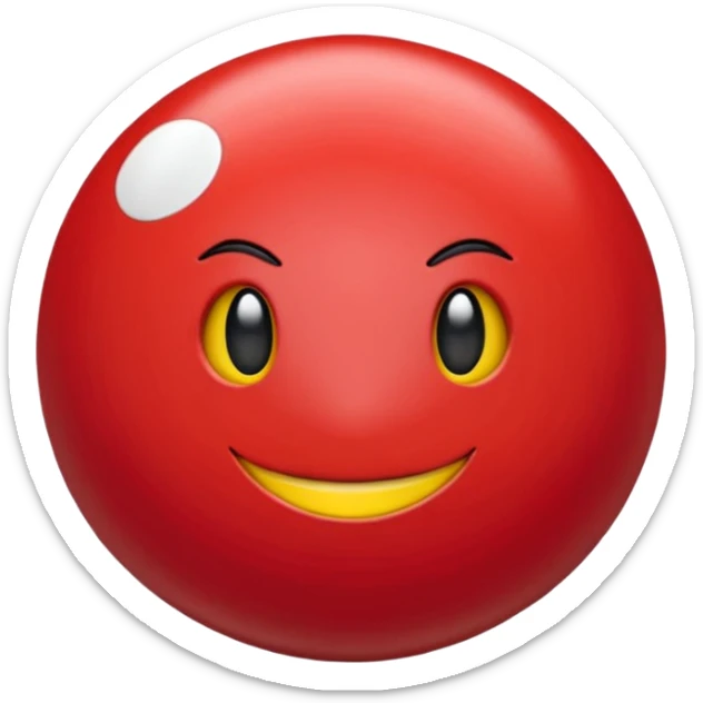 Uma pokébola redonda e simpática, vermelha em cima, branca embaixo, com uma faixa preta no meio e um botão branco central, com brilho suave e aparência limpa de emoji. sticker
