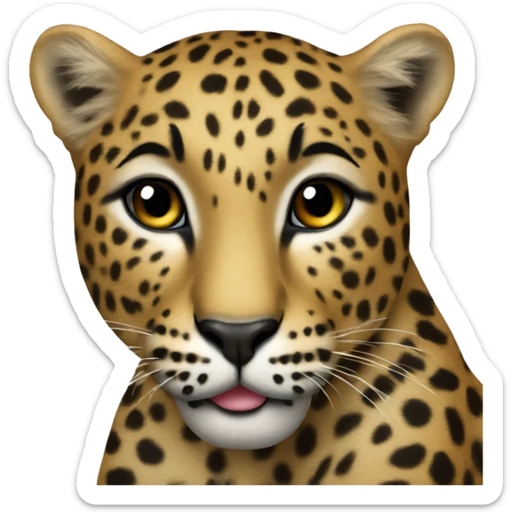 leopard heart sticker