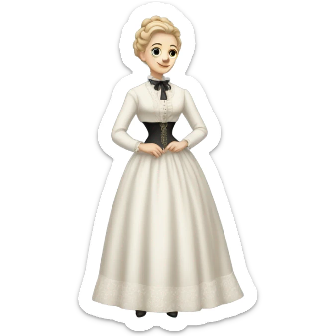 white woman galora in Victorian dress elegant, full body sticker