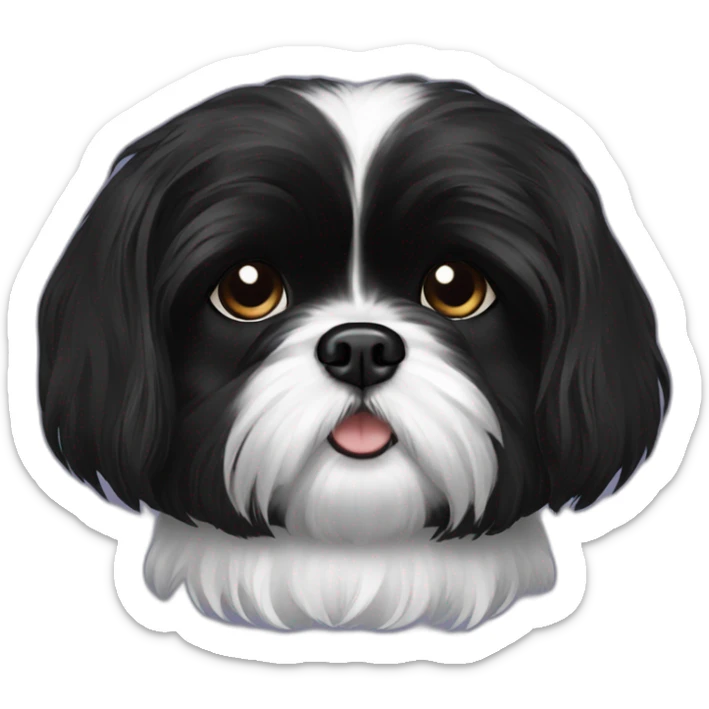 Black shih tzu  sticker