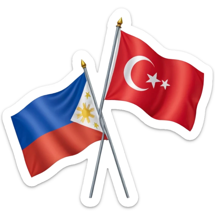 Emoji of half flag of philippines and turkey sticker