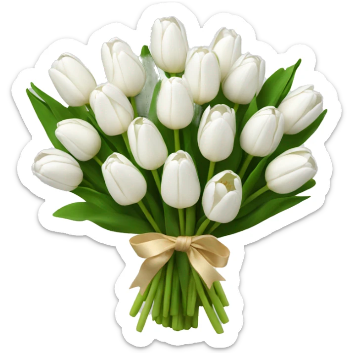 white tulip bouquet  sticker