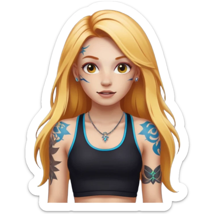 girl with long blonde hair and tattoos and an athletic ginger girl ravers sticker