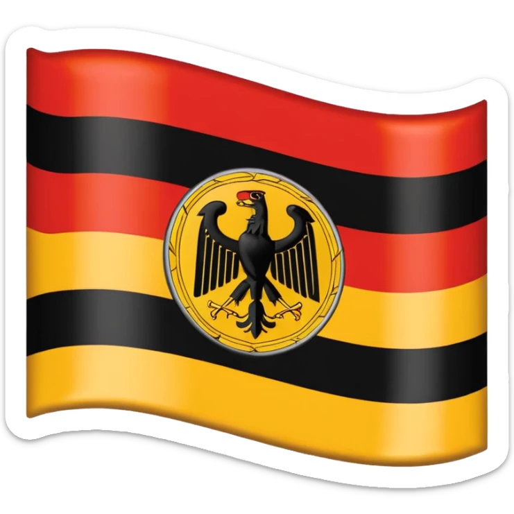 The flag of East Germany (the German Democratic Republic or GDR) consisted of the traditional German black, red, and gold horizontal tricolor, distinguished by a central emblem. sticker