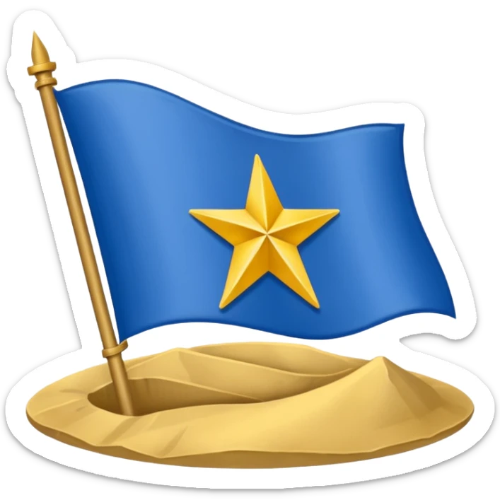 Make a golden and blue colour of flag and add a Trenches word in middle , makes like a country flag and made shiby sticker