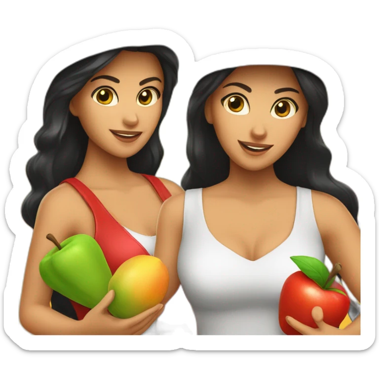 mexican farmers charlies angels 4 of them with fruits in hands sticker