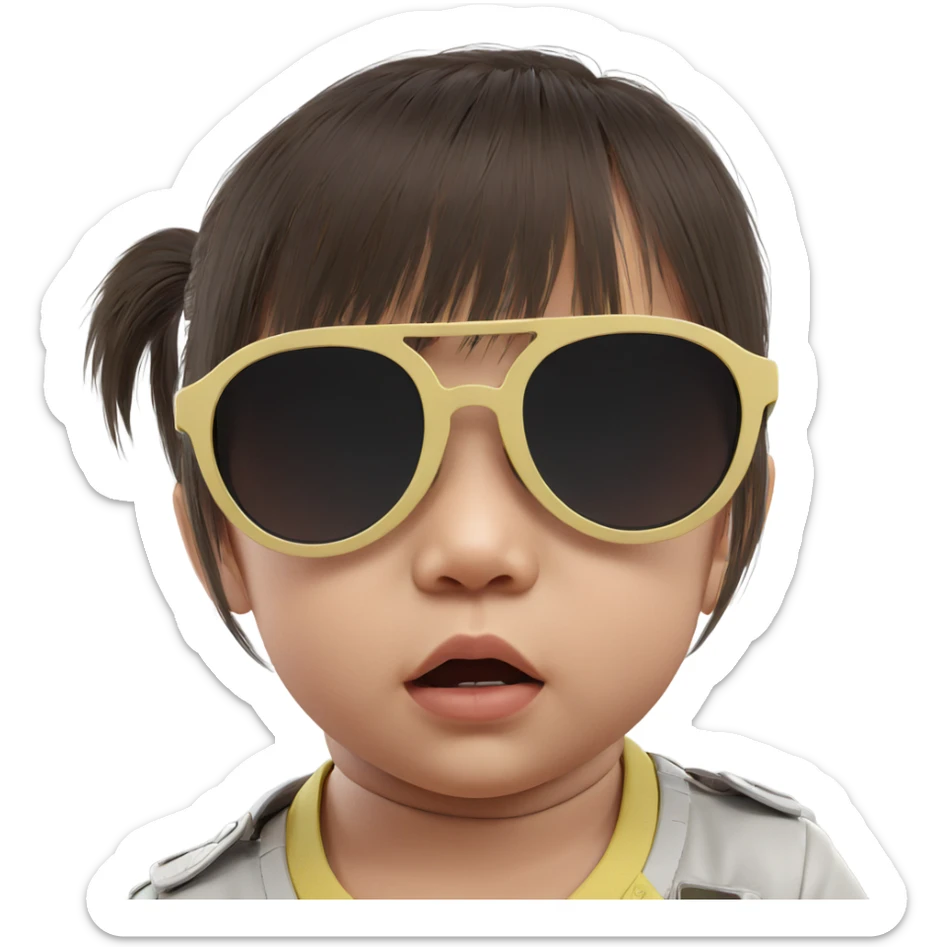 portrait of girl in sunglasses sticker